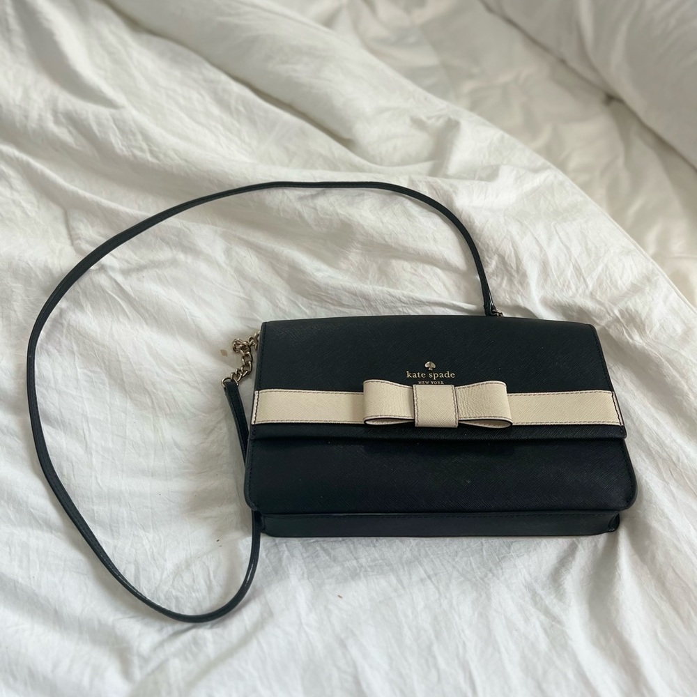 Kate Spade New York Small Crossbody Black with Bow